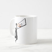 Silhouette Slam Dunk Basketball Player Kaffeetasse (Vorderseite Links)
