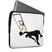 Silhouette Slam Dunk Basketball Player Laptopschutzhülle (Vorne Rechts)