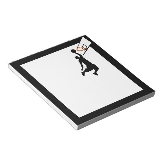 Silhouette Slam Dunk Basketball Player Notizblock (angewinkelt)