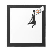 Silhouette Slam Dunk Basketball Player Notizblock (Vorderseite)