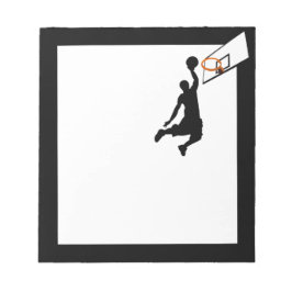 Silhouette Slam Dunk Basketball Player Notizblock