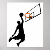 Silhouette Slam Dunk Basketball Player Poster (Vorne)