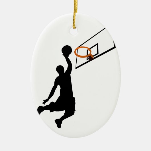 Silhouette Slam Dunk Basketball-Spieler Keramikornament (Vorne)