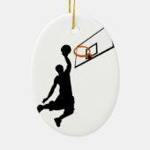 Silhouette Slam Dunk Basketball-Spieler Keramikornament (Hinten)