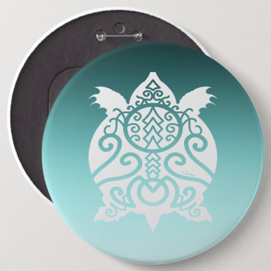 Silhouette Snapper Turtle Button (Vorne & Hinten)