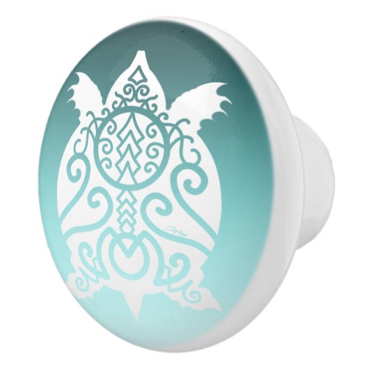 Silhouette Snapper Turtle Keramikknauf (Rechts)