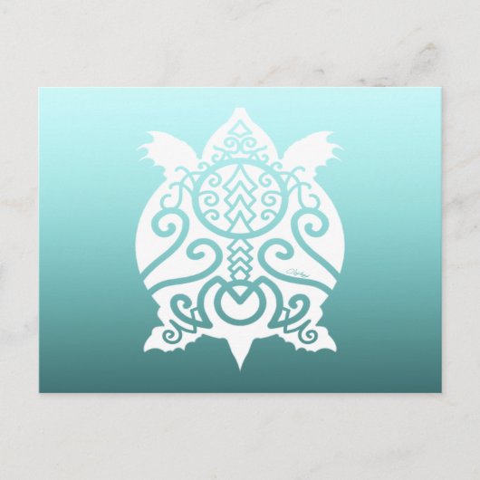 Silhouette Snapper Turtle Postkarte (Vorderseite)