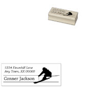 Silhouette Snow Skier Rücksendeadresse Gummistempel (Stempel)