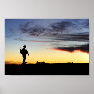 Silhouette Soldier Poster