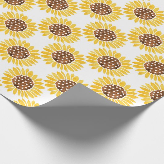 Silhouette Sonnenblumen Muster Geschenkpapier (Ecke)