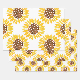 Silhouette Sonnenblumen Muster Geschenkpapier Set