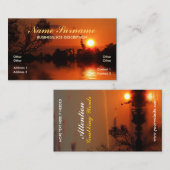 Silhouette Sonnenuntergang Reflektionen Visitenkar Visitenkarte (Vorne/Hinten)