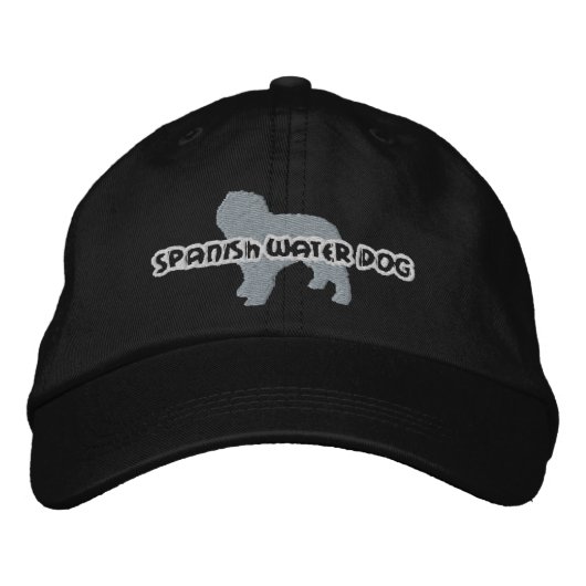 Silhouette Spanischer Wasserhund bestickt Bestickte Baseballkappe (Vorderseite)