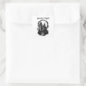Silhouette Spuk Schloss Quadratischer Aufkleber (Tasche)
