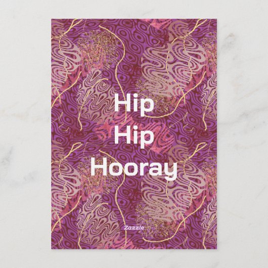 Silhouette Stencil Abstract Art Birthday Einladung (Rückseite)