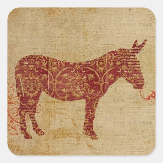 Silhouette-Sticker Quadratischer Aufkleber (Vorderseite)