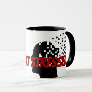 Silhouette Stress Head and Quote Tasse