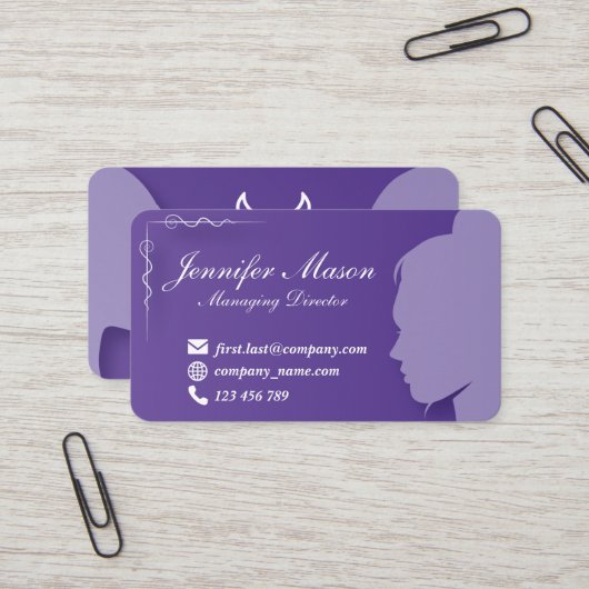 Silhouette Styled Business Card 23 Visitenkarte (Vorderseite/Rückseite Beispiel)