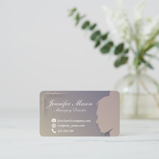 Silhouette Styling Visitenkarte 1 (Stehend Vorderseite)