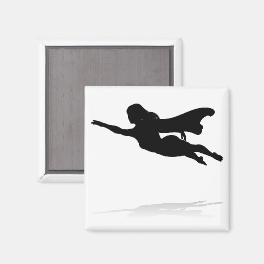 Silhouette Superhero Magnet (Vorderseite/Rückseite)