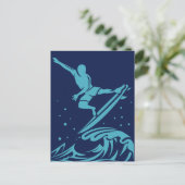 Silhouette surfen Postkarte (Stehend Vorderseite)