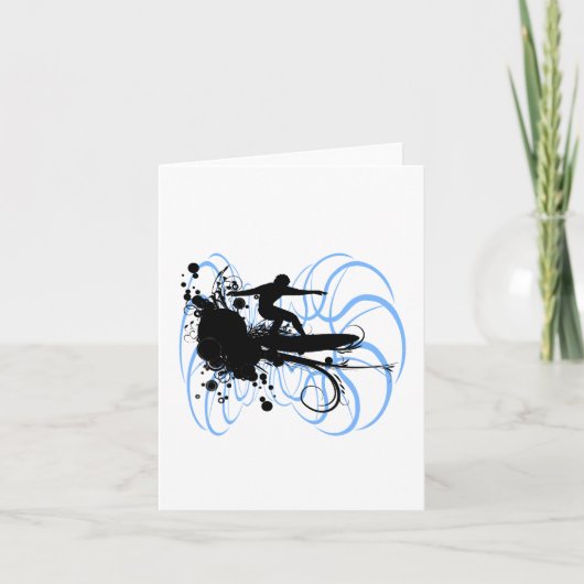 Silhouette Surfer Karte (Vorderseite)