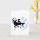 Silhouette Surfer Karte (Gelbe Blume)