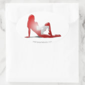 Silhouette Swiss Girl Ovaler Aufkleber (Tasche)