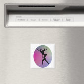 Silhouette Tanz Moderner Rainbow-Hintergrund Magnet (In Situ (Geschirrspüler))