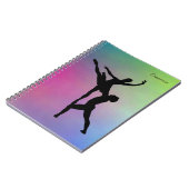 Silhouette Tanz Moderner Rainbow-Hintergrund Notizblock (Linke Seite)