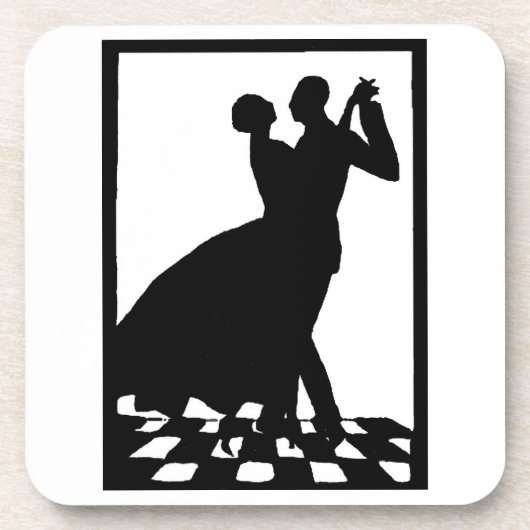 Silhouette Tanzcing in the dark Getränkeuntersetzer (Vorderseite)