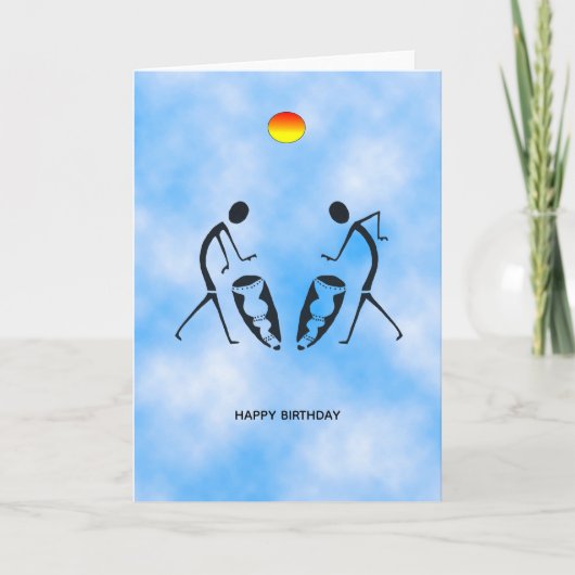 Silhouette Tänzer feiern Geburtstag Karte (Vorderseite)