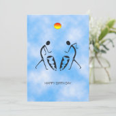 Silhouette Tänzer feiern Geburtstag Karte (Stehend Vorderseite)