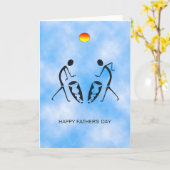 Silhouette Tänzer feiern Vatertag Karte (Gelbe Blume)