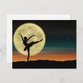 Silhouette-Tänzer für das mondleichte Ballett Postkarte (Vorne/Hinten)