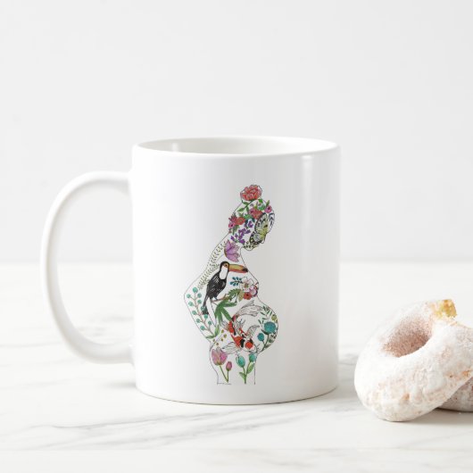 Silhouette-Tasse Kaffeetasse (Mit Donut)