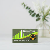 Silhouette Taxi für Grüne Stadt Visitenkarte (Stehend Vorderseite)