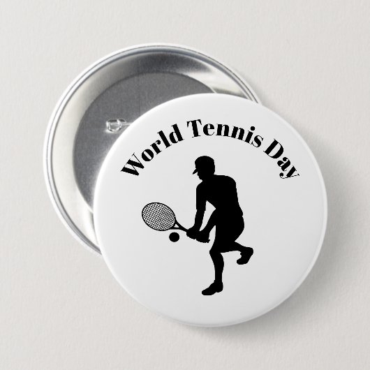 Silhouette Tennis für Male Button (Vorne & Hinten)