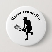 Silhouette Tennis für Male Button (Vorderseite)