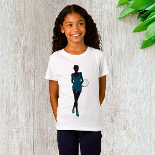Silhouette Tennis Player Girls T - Shirt