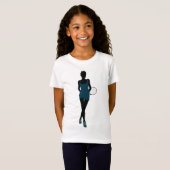 Silhouette Tennis Player Girls T - Shirt (Vorne ganz)