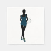Silhouette Tennis Player Paper Napkins Serviette (Vorderseite)