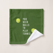 Silhouette Tennisspieler spielt Tennis   Badhandtuch Set (Waschlappen)