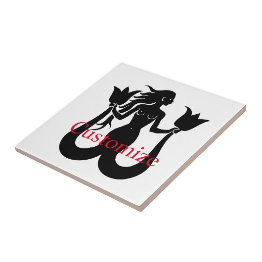 Silhouette Thunder_Cove mit zwei Schwänzen Mermaid Fliese (Seite)