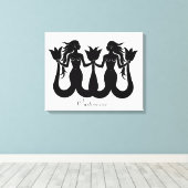 Silhouette Thunder_Cove mit zwei Schwänzen Mermaid Leinwanddruck (Insitu (Holzboden))