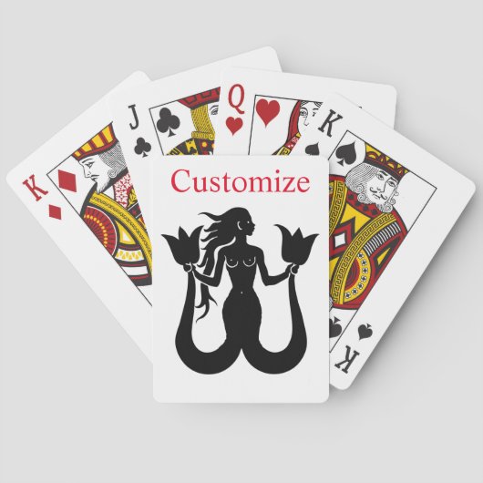 Silhouette Thunder_Cove mit zwei Schwänzen Mermaid Spielkarten (Rückseite)
