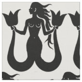 Silhouette Thunder_Cove mit zwei Schwänzen Mermaid Stoff (Nahaufnahme)