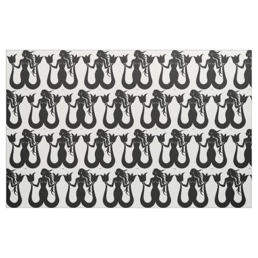 Silhouette Thunder_Cove mit zwei Schwänzen Mermaid Stoff (Fat Quarter (45,7 x 55,9 cm))