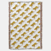 Silhouette Tiger Black und Orange Decke (Vorderseite Vertikal)