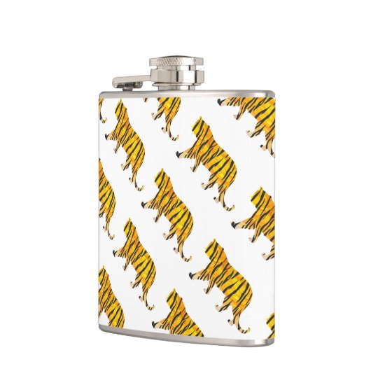 Silhouette Tiger Black und Orange Flachmann (Links)